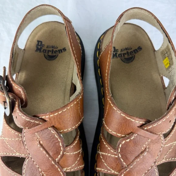 Dr Martens Vintage Y2K Chunky Sandals Women 11Brown Leather Slingback 5A85 EU 43 - Picture 5 of 16